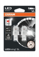 Osram LED lemputės, W16W T10 W2.1x9.5d 12V/2W(16W) Raudona 