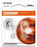 Osram, Lemputė,  W16W T15 16W 12V W2,1x9,5d skaidri, 2vnt blisteri 