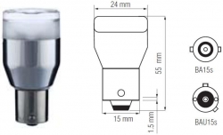 Bosma lemputė BA15s, (BAU15s), 1w geltona, šviesos diodai 