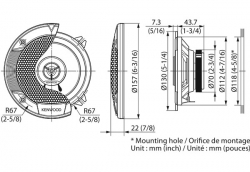 Kenwood, KFC-S1366, 13 cm /5.25" Coaxialsystem 