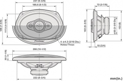 Pioneer, TS-A6971F 5-Wege-Koaxiallautsprecher (6x9"/ 16 x 24 cm, 450 W) 