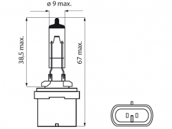 Bosma lemputė 12,8V, 27W, Black Top 