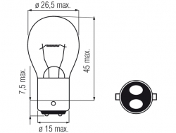 Bosma car lamp BA15d, 21W 