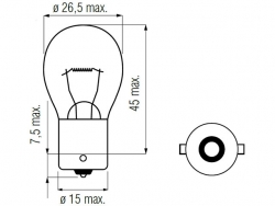 Bosma car lamp BA15s, 25W 