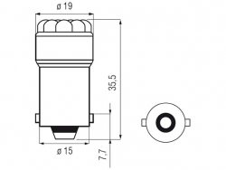 Bosma car lamp BA15s, white, LED 