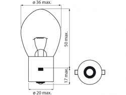 Bosma lemputė BA20s, 45W 