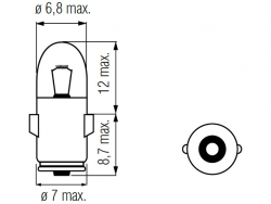 Bosma lemputė BA7s, 0.6W 