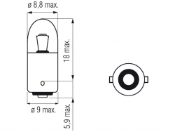 Bosma lemputė BA9s, 3W 