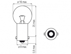 Bosma car lamp BA9s, 7.5W, 15X29 