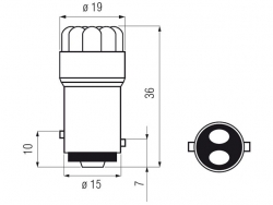 Bosma car lamp BAY15d, yellow, LED 