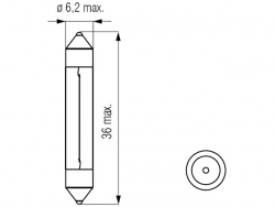 Bosma car lamp SV6, 5W 6X36 