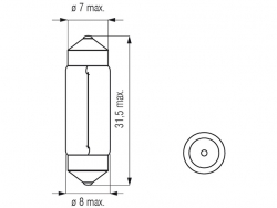 Bosma car lamp SV7 3W 8X31 