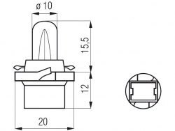 Bosma car lamp B12.3D, 2W 