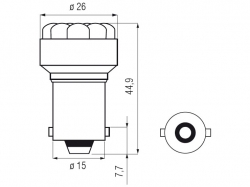 Bosma lemputė BA15s, balta, šviesos diodai 