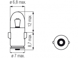 Bosma lemputė BA7s, 1.2W Įtampa: 6 V 