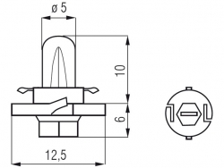 Bosma lemputė BX8.4D, 1.12W 