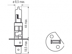 Bosma lemputė H1, 12V, 55W, LLHD 