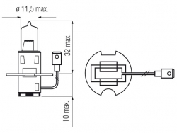 Bosma car lamp H3, 70W, saphire 