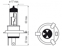 Bosma car lamp H4, 100/90W rally 