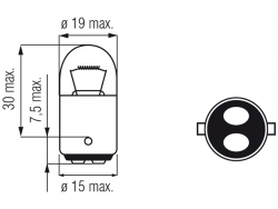 Bosma lemputė BA15d, 5W, 18X37 Įtampa: 6 V 