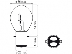 Bosma car lamp BA20d, 45/40W 