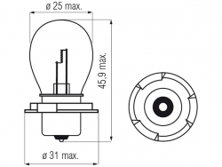 Bosma car lamp P26s, 20W 