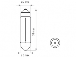 Bosma lemputė SV7, 3W, 8X36 