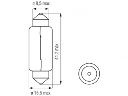 Bosma lemputė SV8.5, 15W, 15X44 