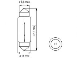 Bosma lemputė SV8.5, 5W, 11X36 