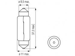 Bosma car lamp SV8.5, 5W, orange 10X36 