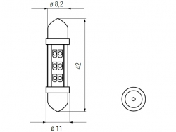 Bosma car lamp SV8.5 10X42, LED 