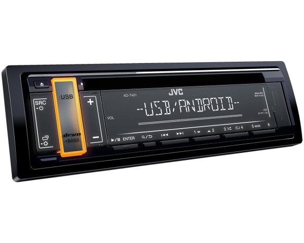 JVC, KD-T401 CD/USB MP3/WMA automagnetola su AUX įėjimu 